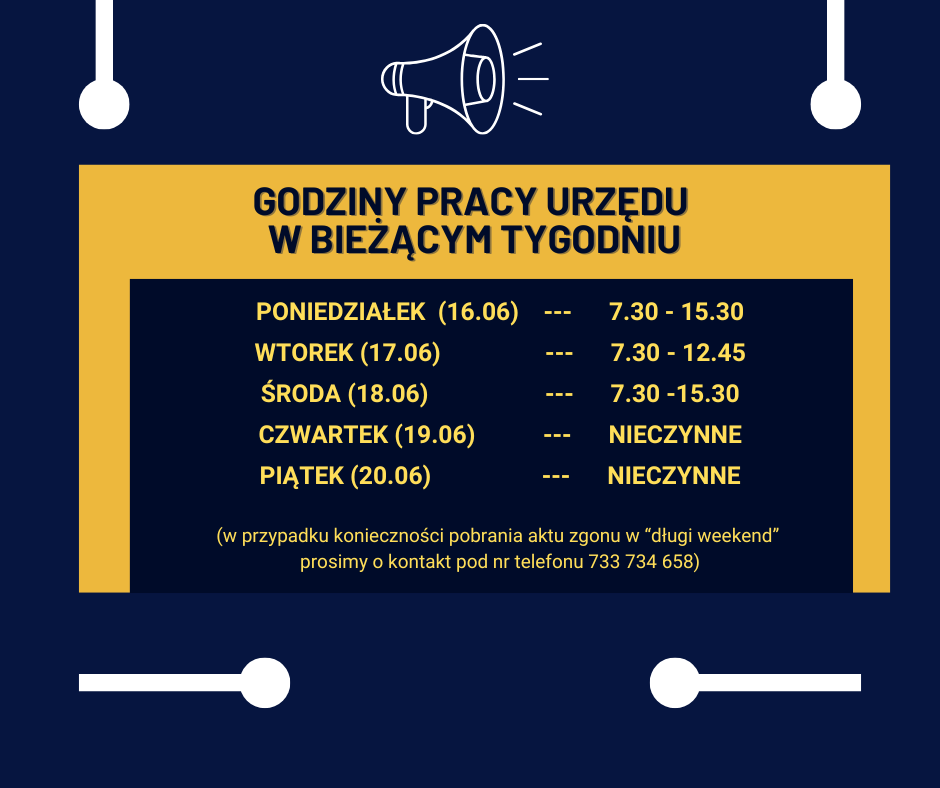 Godziny pracy Urzędu Gminy w Bądkowie