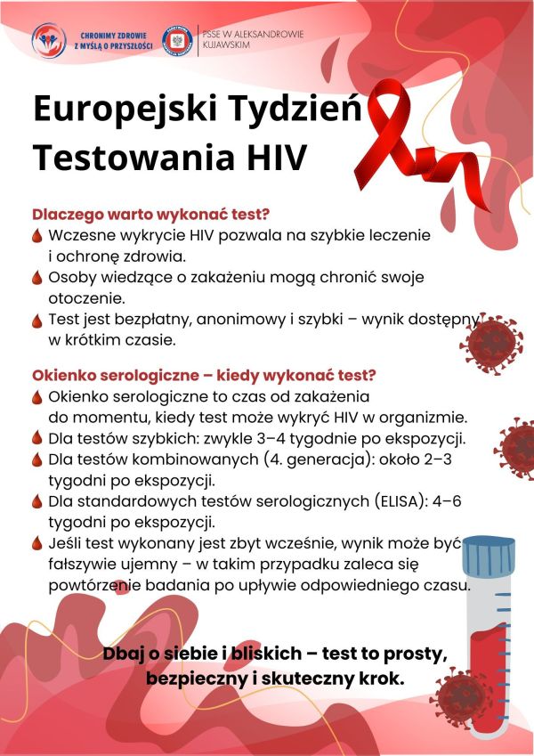 Europejski Tydzień Testowania HIV - plakat